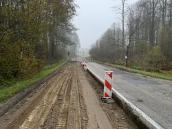 rozbudowa na drodze wojewódzkiej nr 728, na odcinku między Drzewicą a Brzustowcem.
